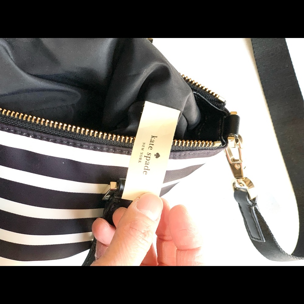 Kate Spade Black & White Stripes Crossbody Bag - Picture 10 of 13